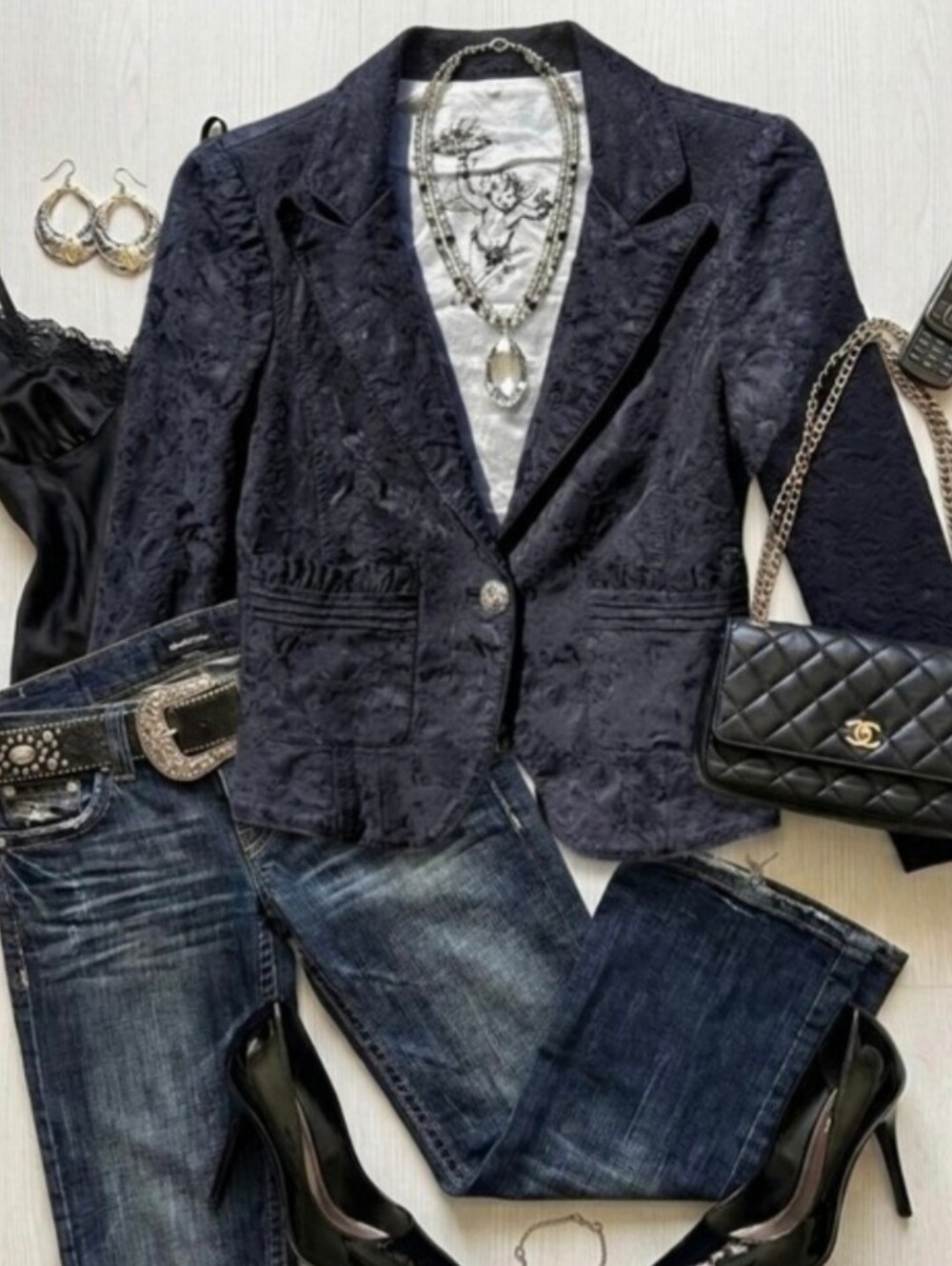 Vintage Y2K Bebe Blazer Jacket Floral Jacquard Brocade Cherub Lining